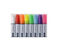 Europel Marqueur craie, à encre liquide, pointe de 3 mm, pour surfaces non poreuses - Lot de 8 feutres multicouleurs effaçables à sec ou humide pour tableaux noirs, ardoise, panneaux, fenêtres