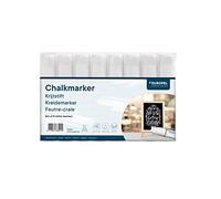 EUROPEL Marqueur Craie Liquide Blanc 15 mm, Lot de 8, Pointe Large Haute Opacité, Effaçable Verre Ardoise Fenêtre, Usage Professionnel Restauration & Commerce