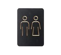 Europel Plaque de toilettes pictogramme homme femme - Symbole autocollant en bois pour WC et porte de salle de bain - Convient pour la maison, le bureau, l'école, magasin, restaurant