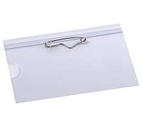 EUROPEL Porte-badges avec Épingle de Sécurité & Feuilles d’Insertion de Cartes Blanches (Pack de 24) | Porte-badge Horizontal pour École, Collèges & Événements d’Entreprise | 90 x 60 mm, 121264