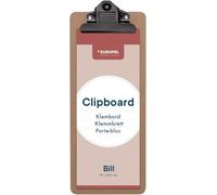 EUROPEL Porte-bloc en bois, Planche Rigide Durable avec Pince Métallique Noire et Oeillet de Suspension, Porte-bloc Note et Porte-document pour cole, Bureau, Entreprise, Restaurant, Entrepôt