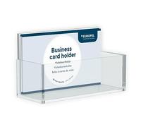 EUROPEL Porte-Cartes de Visite Acrylique Transparent | Format 55x95mm | Présentoir Bureau Comptoir Réception | Support Carte Visite Cristal Anti-Jaunissement | Réf. 350090