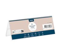 EUROPEL Porte-nom de table mini double face en forme L, lot de 10, support nominatif en acrylique transparent 150 x 55 mm pour réunions, formations, conférences, ateliers et séminaires.