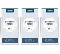 Europel Présentoir de mural, 1/3 A4, 350075, plastique robuste transparent (Lot de 3)