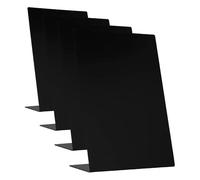 EUROPEL Présentoir de table A4 tableau noir avec support - Tableau ardoise de comptoir en L avec base intégrée - Tableau noir pour restaurant, food truck, mariage, fête (Lot de 4)