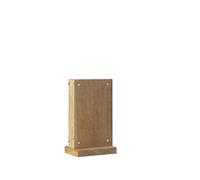 EUROPEL Présentoir de table de luxe A6, support en bois de chêne certifié FSC, deux plaques en acrylique transparent aimantées, présentation recto-verso, pour brochure, cartes des boissons, hôtel