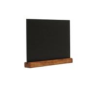 EUROPEL Présentoir de table style ardoise A4 horizontal, pied en bois de pin finition bois naturel, pour marqueur à base d'eau, présentation recto-verso, pour restaurant, hôtel, conférence, festivals