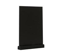 EUROPEL Présentoir de Table Style Ardoise A4 Vertical, Pied en Bois de pin, Finition noire, pour marqueur à Base d'eau, présentation Recto-Verso, pour Restaurant, hôtel, conférence, Festivals