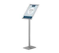 EUROPEL Présentoir d'information avec cadre pliant A3 - Portrait/Paysage rotatif - pied de sol - aluminium - argent - hauteur : 1,12 m