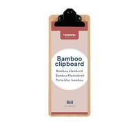 EUROPEL - Presse-papiers en bambou - Planche en bois dur écologique avec pince métal noire et trou de suspension caché - Idéal pour école, bureau ntreprise, entrepôt, restaurant, affichage.