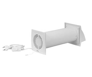 EUROPLAST Ø 100mm Système de Ventilation avec Récupération de Chaleur - Unité de VMC Décentralisée - Ventilateur Mural - Avec Câble et Cordon de Serrage