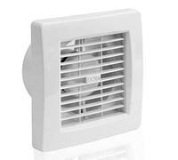 EUROPLAST Ventilateur de salle de bain 120 mm avec fermeture intérieure électrique et temps de marche - Ventilateur mural pour interrupteur de cuisine, garage, WC X120ZT