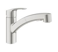 EUROSMART Mitigeur d'évier avec douchette extractible, Supersteel (30305DC1)