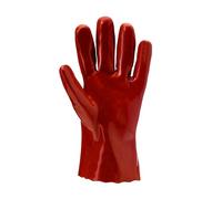 Eurotechnique - LOT DE 10 PAIRES DE GANTS PVC ROUGE SUR SUPPORT COTON 3635 DE EUROTECHNIQUE Taille - 9, Longueur - 27cm