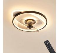 Eurotondisplay Ventilateur de plafond avec éclairage LED 3355 Noir Ø 50 cm 88 W avec télécommande