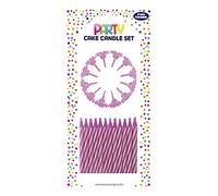 Clairefontaine Lot de 24 bougies avec 12 porte-bougies - Rose