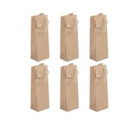 Eurowrap 28800-4Cpack - Un lot de 6 Sacs Cadeaux Kraft - Format Bouteille - 12,7x9x35,5cm - 210g - Emballage Cadeau Kraft, Emballage, Idéal pour : Bouteille, Gourde, Alimentaire