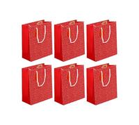 Eurowrap - 30633-3Cpack - Un lot de 6 sacs cadeaux adulte - Formats moyens 21,5x10,2x25,3cm - Cœurs - Qualité supérieure, résistant :210g - idéal pour : livre, jeux, petits coffrets