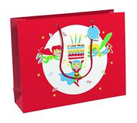 Eurowrap - 32406-6C - Un sac cadeau anniversaire - Grand format 37,3x11,8x27,5cm - Super-héros, Gâteau - Qualité supérieure, résistant : 210g - idéal pour puzzles, jeux, coffrets cadeaux