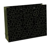Eurowrap - 32478-6C - Un sac cadeau adulte - Grand format 37,3x11,8x27,5cm - Géométrique - Qualité supérieure, résistant :210g - idéal pour : jeux de société, puzzles, coffrets