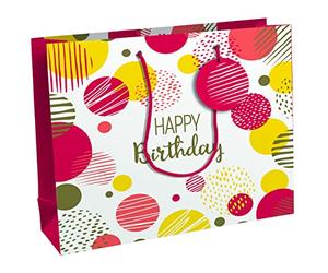EUROWRAP 32484-6C - Sac Shop 37,3x11,8x27,5cm - 210g - Happy Birthday rose