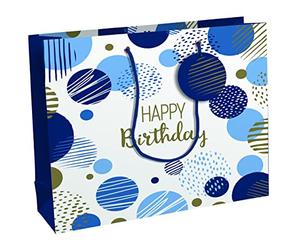 EUROWRAP 32487-6C - Sac Shopping 37,3x11,8x27,5cm - 210g - Happy Birthday
