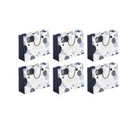 Eurowrap - 32487-6C - Un lot de 6 sacs cadeaux anniversaire - Grands formats 37,3x11,8x27,5cm - Happy Birthday, bleu - Qualité supérieure, résistants:210g - idéaux pour puzzles, jeux, coffrets cadeaux