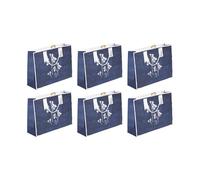 Eurowrap - 32496-6Cpack - Un lot de 6 sacs cadeaux adulte - Grands formats 37,3x11,8x27,5cm - Cyanotype - Qualité supérieure, résistant :210g - idéal pour : jeux de société, puzzles, coffrets