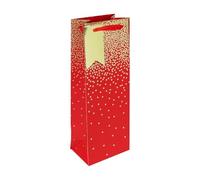 Eurowrap - 34831-4Cpack - Un lot de 6 Sacs Cadeaux adulte - Format Bouteille - 12,7x9x35,5cm - 210g - Motif : Etoiles fond rouge - Idéal pour : bouteilles vins, champagne