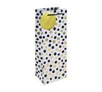Eurowrap - 35471-4Cpack - Un lot de 6 Sacs Cadeaux adulte - Format Bouteille - 12,7x9x35,5cm - 210g - Motif : Pois - Idéal pour : bouteilles vins, champagne