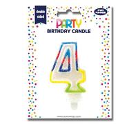EUROWRAP 6828-4C - Bougie Anniversaire Chiffre 4