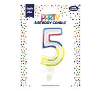 EUROWRAP 6828-5C - Bougie Anniversaire Chiffre 5