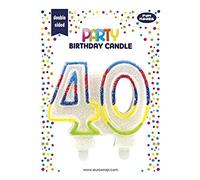 Bougie nombre 'Pailletée', numéro 40