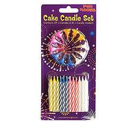 EUROWRAP 6846-CCC - Lot 24 Bougies Anniversaire + 12 Porte-Bougies