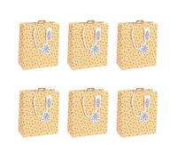 Eurowrap - X-32784-3Cpack - Un lot de 6 sacs cadeaux Noël - Formats moyens 21,5x10,2x25,3cm - Étoiles - Qualité supérieure, résistant :210g - idéal pour : livre, jeux, petits coffrets
