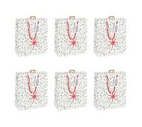 Eurowrap - X-32820-3Cpack - Un lot de 6 sacs cadeaux Noël - Formats moyens 21,5x10,2x25,3cm - Végétal - Qualité supérieure, résistant :210g - idéal pour : livre, jeux, petits coffrets