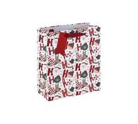 Eurowrap X-37388-3C - Hohoho, kraft blanc, sac moyen 21,5x10,2x25,3 cm - Paq de 12