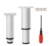 EURXLQ 2 Pied de Meuble Reglable,Pied de Lit,Pieds de Meubles,Pied Reglable pour Meuble,Pied Meuble Salle de Bain,Pieds Table Basse,Hauteur Réglable,Capacité de Charge 800kg (Blanc, 18-33 cm)