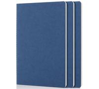 EUSOAR Lot de 3 carnets de notes de 21,6 x 27,9 cm A4 non lignés, 80 pages/40 feuilles, grand papier épais de 100 g/m², bloc-notes vierges pour le travail, l'école, la prise de notes, bleu roi