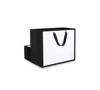 EUSOAR Petit Sac Cadeau - 230GSM Emballage Cadeau Petits Sacs en Kraft Papier S 22x10x18cm - Lot de 20 Blanc et Noir Pochette Carton Cadeau Anniversaire Homme Mariage - Sacs de Fête