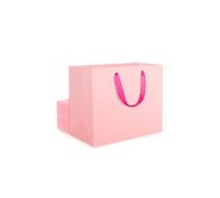 EUSOAR Sac Papier avec Poignée - Lot de 20 Petit Pochette Cadeau Kraft Rose S 22x10x18cm - Pink Paper Gift Bags - 230GSM Rose Sac Carton Emballage Anniversaire - Sachets Cadeaux