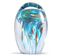 EUSTUMA Figurines de conque en Verre soufflé à la Main, Ornement d'animaux Marins pour décoration d'intérieur, Collection d'animaux Marins pour Cadeau d'anniversaire, Coquillages en Verre (méduse)
