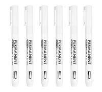 EuSupNova 6 Pièces Marqueurs Blancs Permanent, Stylo Blanc Indelibile | Marqueur Blanc, Pointe 2 mm, Able et SéChage Rapide, pour Bois, Pierre, Plastique, Cuir, Verre, Métal, Toile, Céramique
