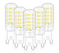 Euxper Ampoule LED G9 3W Blanc Froid 6000K 420LM, Équivalent à une Ampoule Halogène 28W 40W, Ampoules LED G9 Maïs pour Lampe de Bureau, Anti-Flicker, AC 220-240V, Paquet de 5