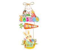 EUYKQNOI Couronne de Pâques decoration paques,paques decoration couronne à decorer Couronne Lapin Poulet de Pâques Décoration Suspendue Guirlande Décorative de Fête de Printemps