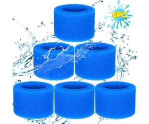 EUZLABBY Lot de 6 Cartouches éponge de Type VI, pour Filtre de Piscine Bestway, pour Filtre de Remplacement de Spa Bestway, Filtre de Type VI pour Piscine, pour Pompe de Filtre de Spa Lay-Z.