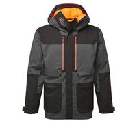 Portwest EV461 Parka d'hiver imperméable pour homme - Veste de pluie isolée, respirante et réfléchissante avec capuche et coutures thermocollées, gris métal, taille M