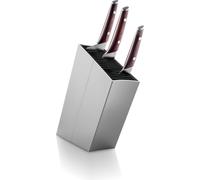 Eva Solo Bloc à couteaux ANGLED – aluminium, incliné, insert flexible, gris, H. 27 cm