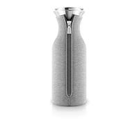 EVA SOLO - Carafe de réfrigérateur | Design scandinave | 1 Litre| Verre borrosilicate, Acier Inoxydable, Silicone | Lave-Vaisselle | 100% Anti-Goutte - Gris Clair tissé 1,0 l