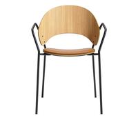 Eva Solo Chaise de Salle à Manger Dosina avec Accoudoirs et Revêtement en Chêne/cognac